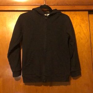 Youth M 10/12 Black Hooded Zippered Sweatshirt